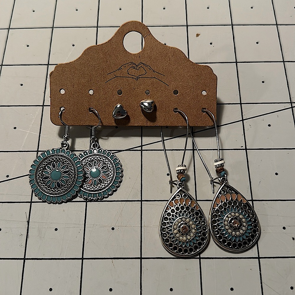 Multi Color Western Style Vintage Ethnic Dangle Drop Earrings for Women